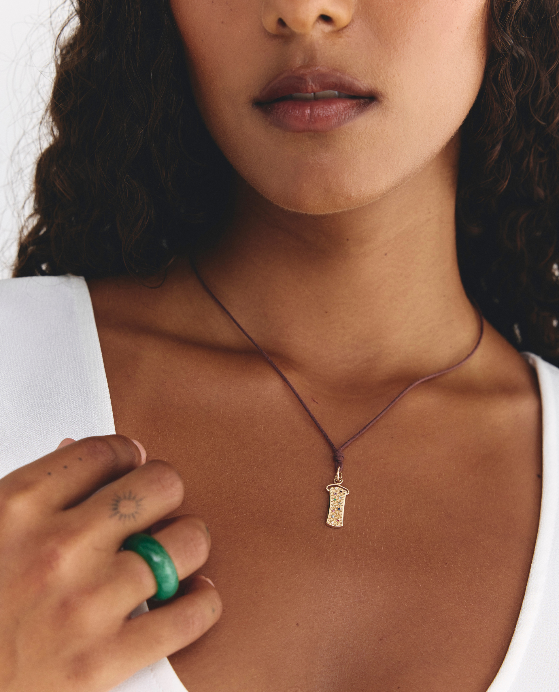 Saira Necklace | Birthstone & Cotton Cord