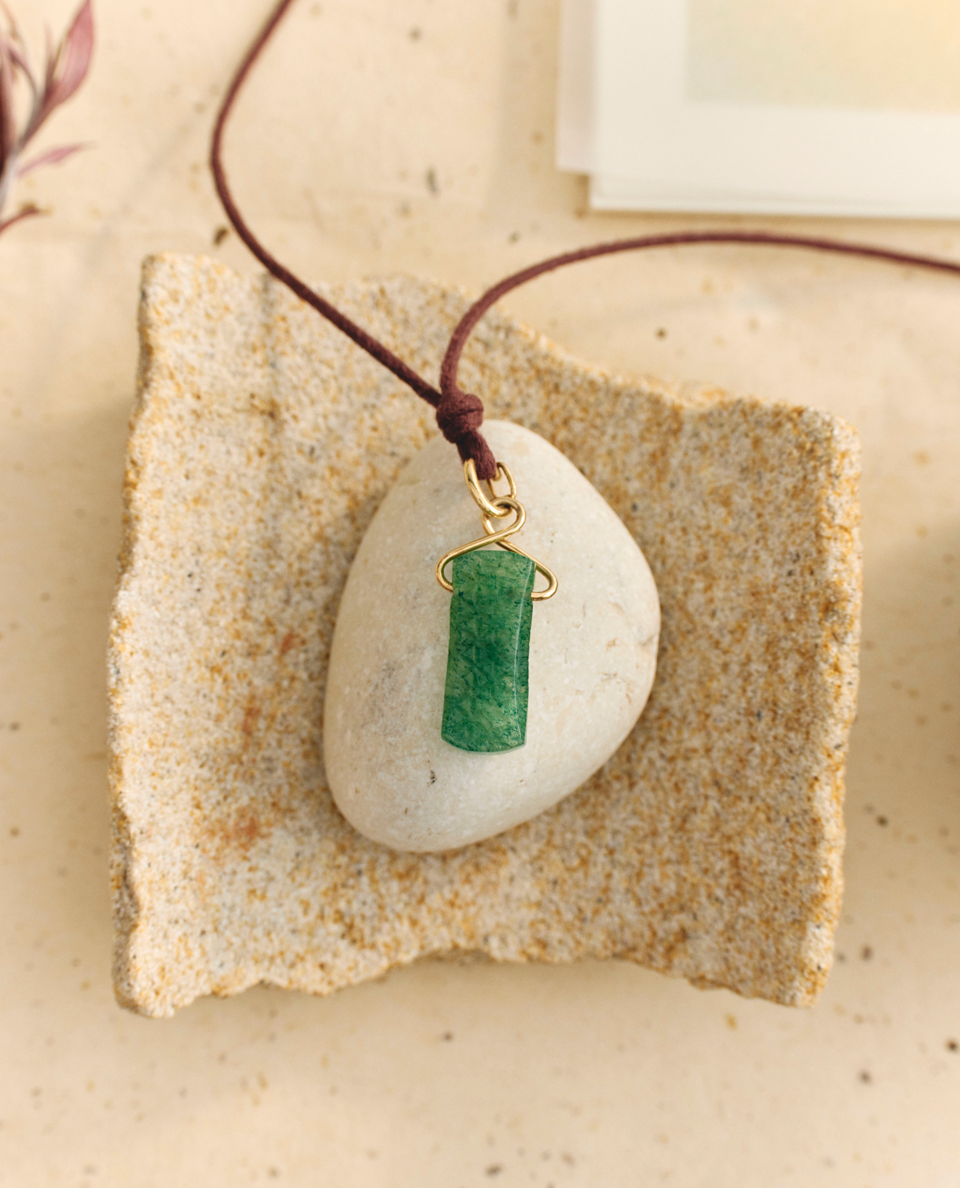 Saira Necklace | Jade & Cotton Cord