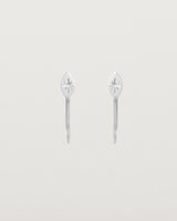 Front view of the Willow Loop Studs | Birthstone in sterling silver with white diamonds.