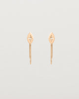 Front view of the Willow Loop Studs | Birthstone in rose gold with white diamonds.