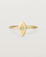 Front view of the Willow Ring | Birthstone | Yellow Gold.