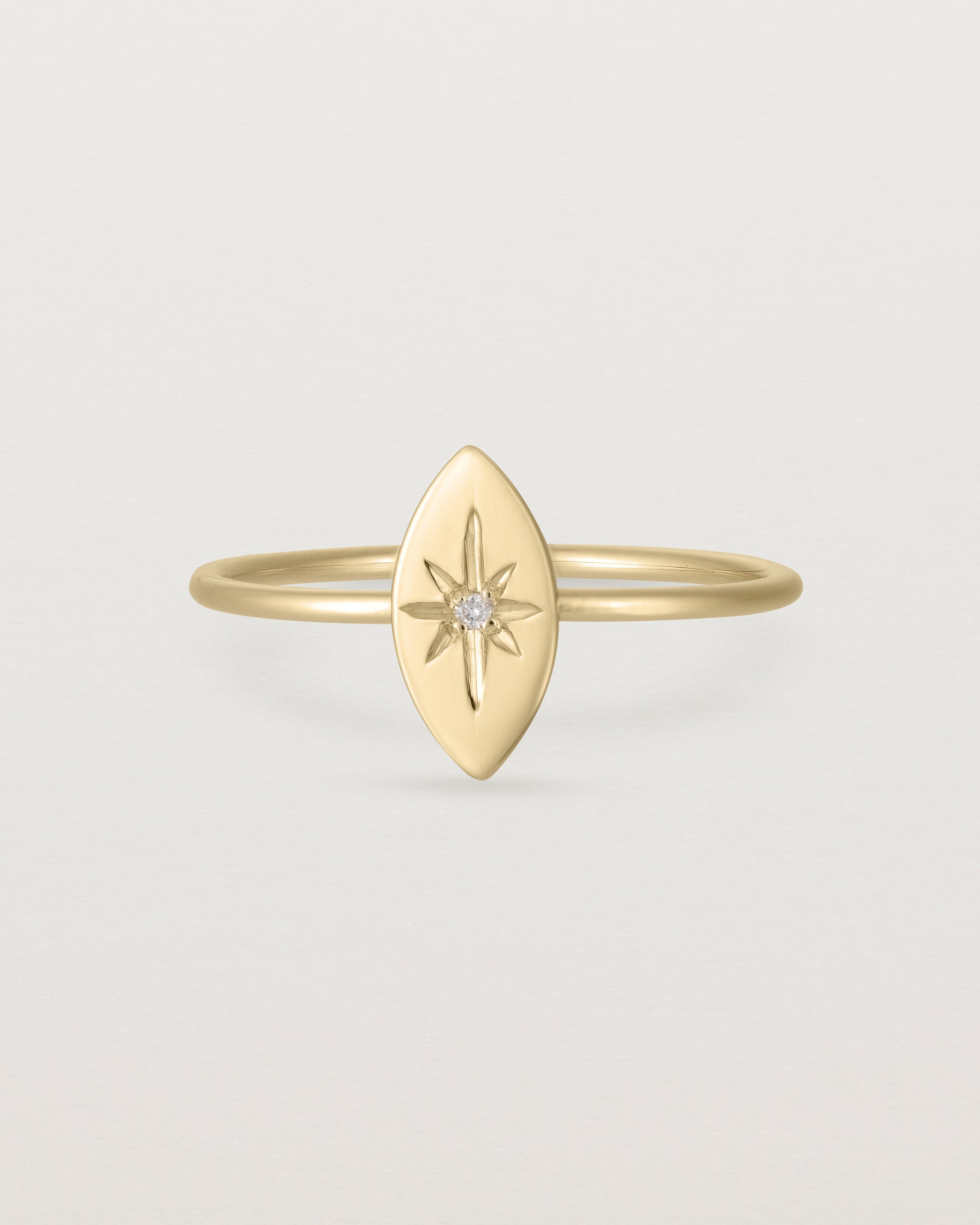 Front view of the Willow Ring | Birthstone | Yellow Gold.