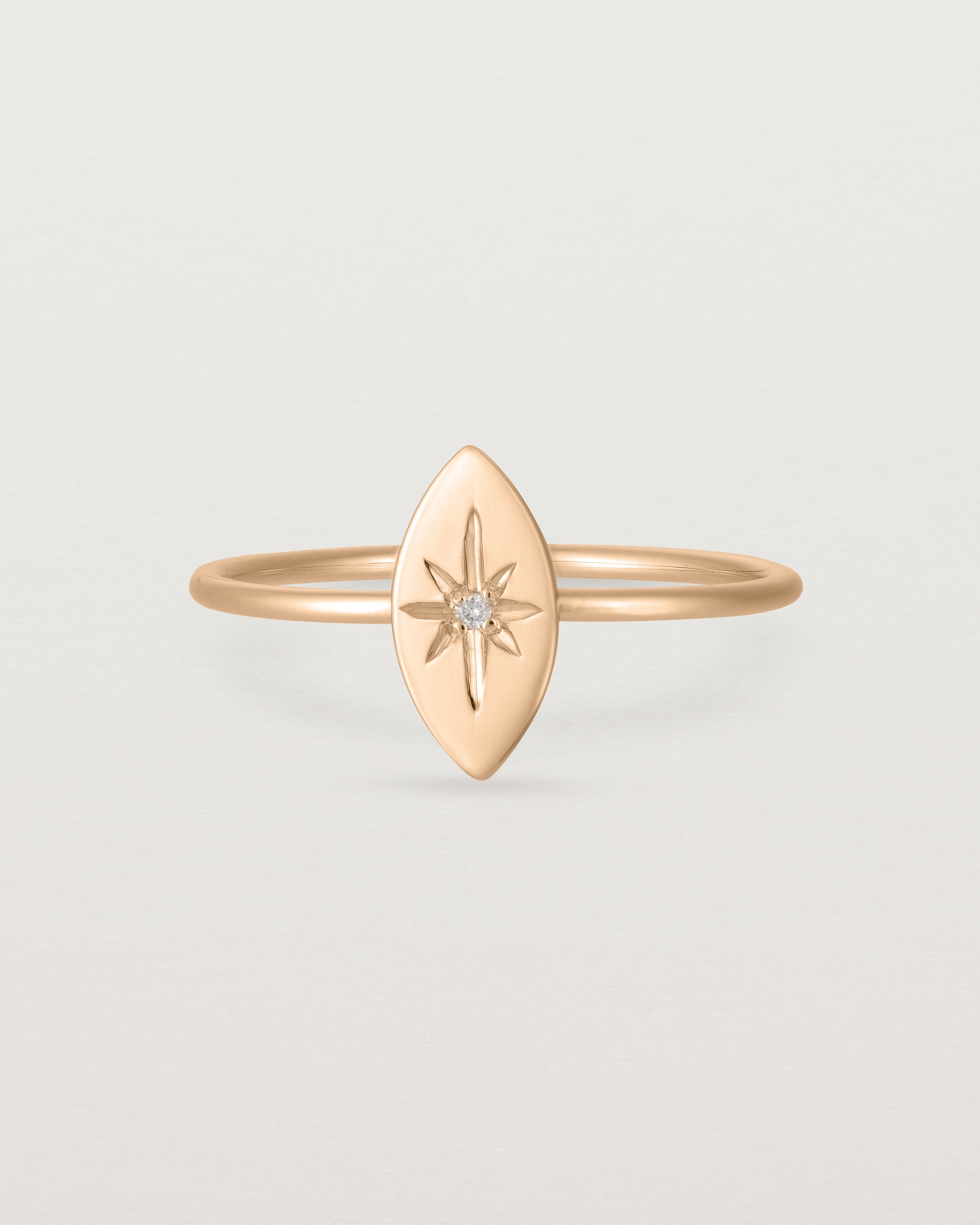 Front view of the Willow Ring | Birthstone | Rose Gold.