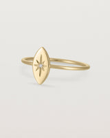 Angled view of the Willow Ring | Birthstone | Yellow Gold.