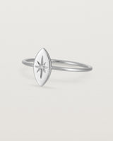 Angled view of the Willow Ring | Birthstone | Sterling Silver.