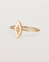Angled view of the Willow Ring | Birthstone | Rose Gold.