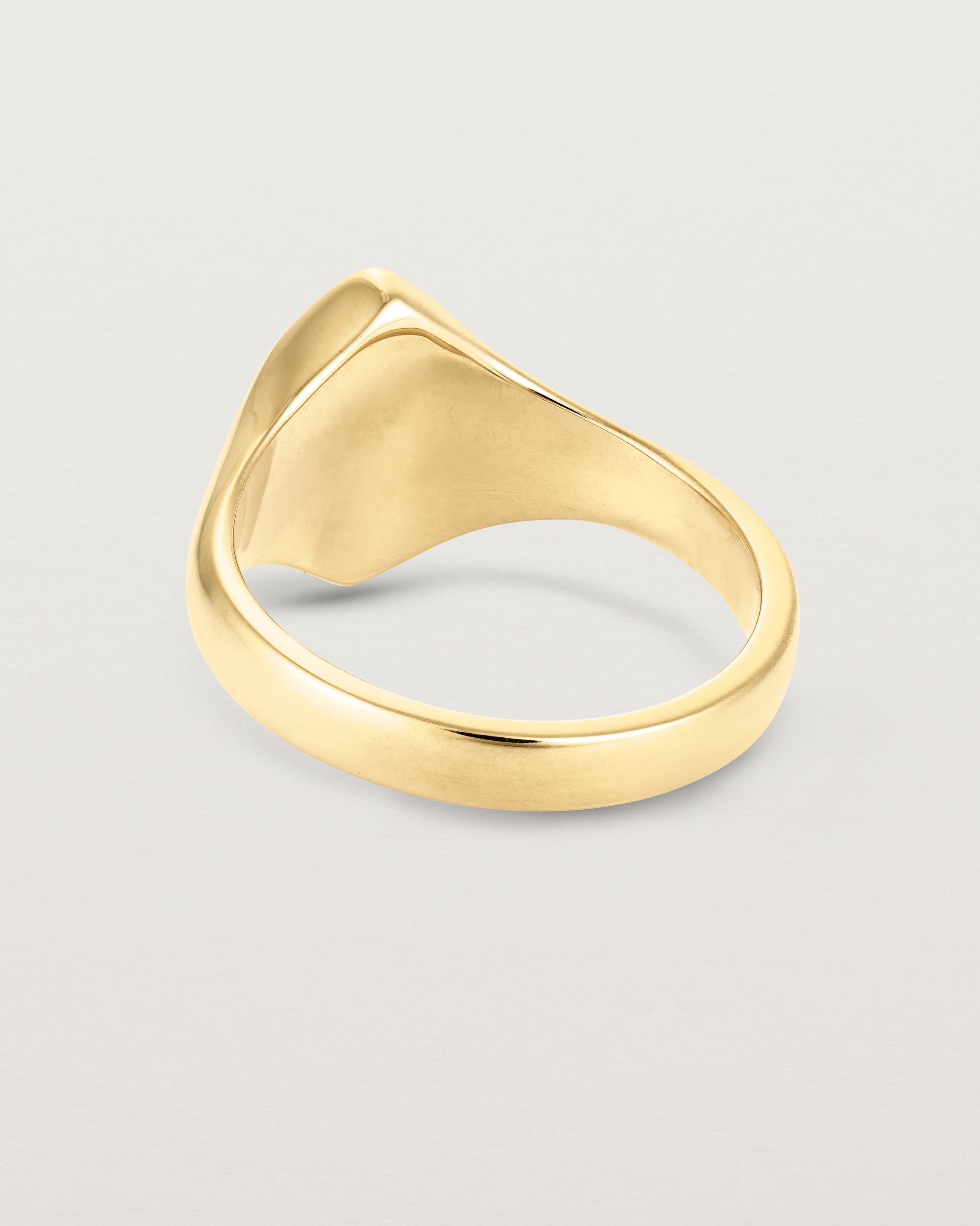 Back view of the Willow Signet Ring in yellow gold.