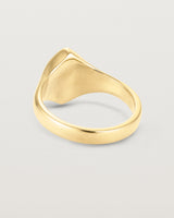 Back view of the Willow Signet Ring in yellow gold.