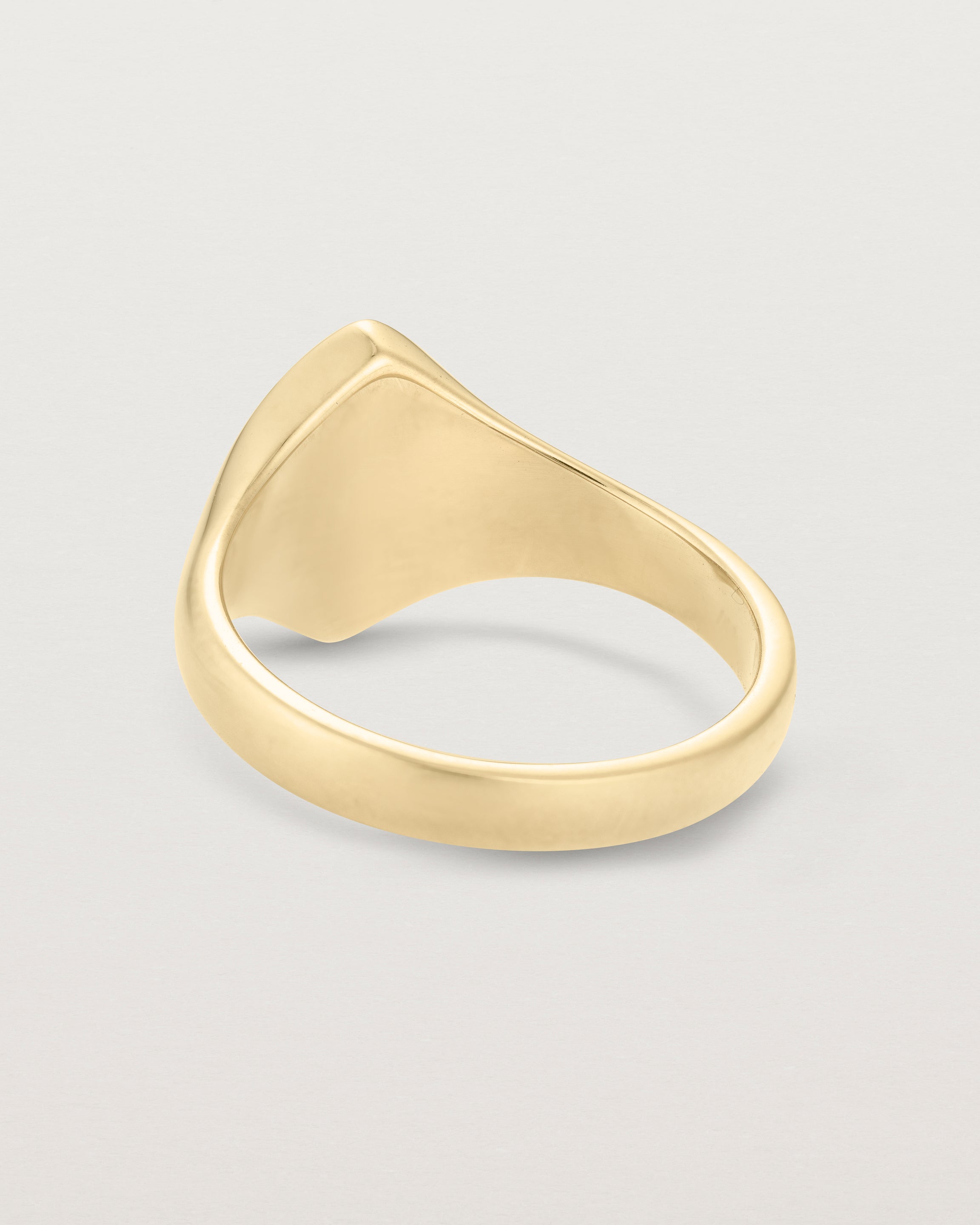 Back view of the Willow Millgrain Signet Ring | Birthstone in yellow gold.
