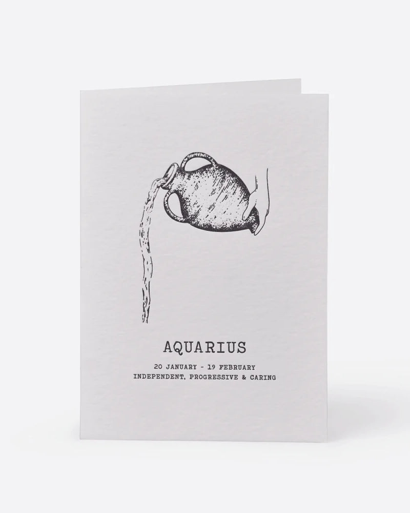 Zodiaque Moon | Aquarius Letterpress Greeting Card