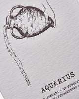 Zodiaque Moon | Aquarius Letterpress Greeting Card