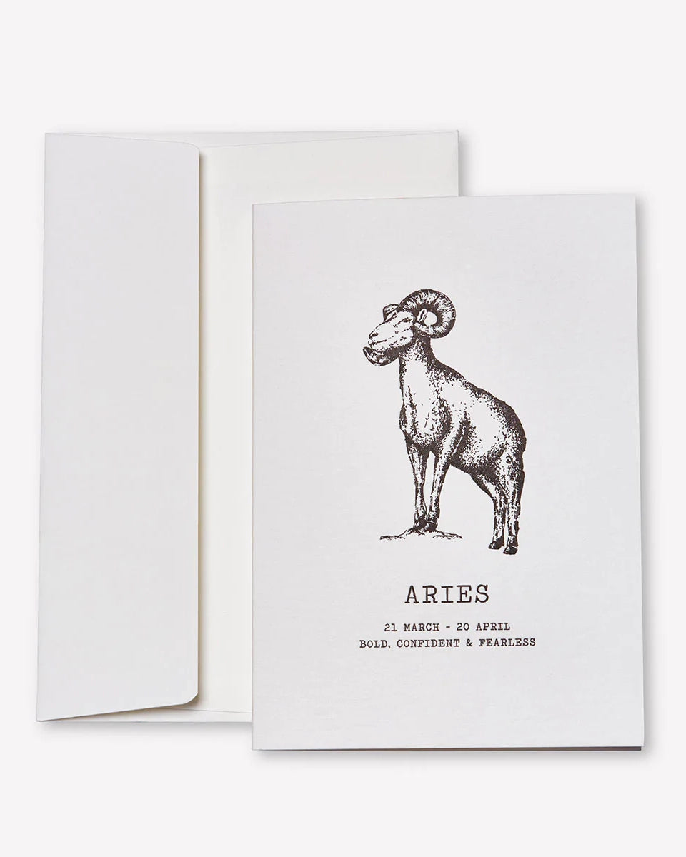 Zodiaque Moon | Aries Letterpress Greeting Card