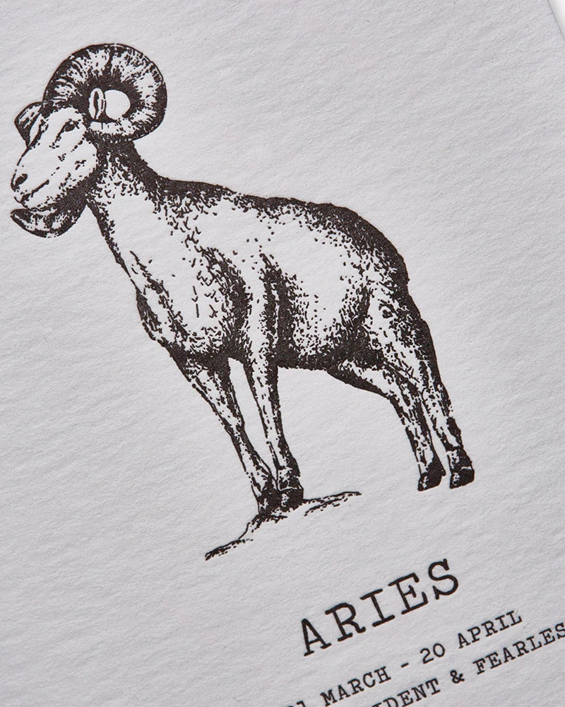 Zodiaque Moon | Aries Letterpress Greeting Card