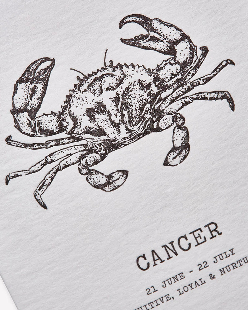 Zodiaque Moon | Cancer Letterpress Greeting Card