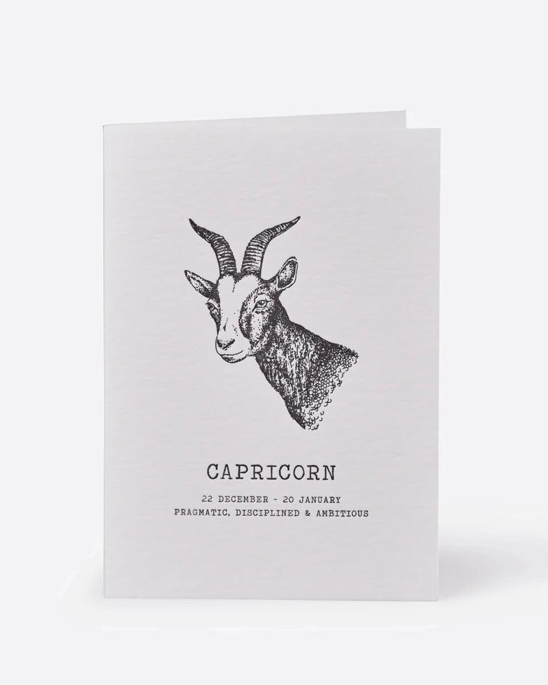 Zodiaque Moon | Capricorn Letterpress Greeting Card