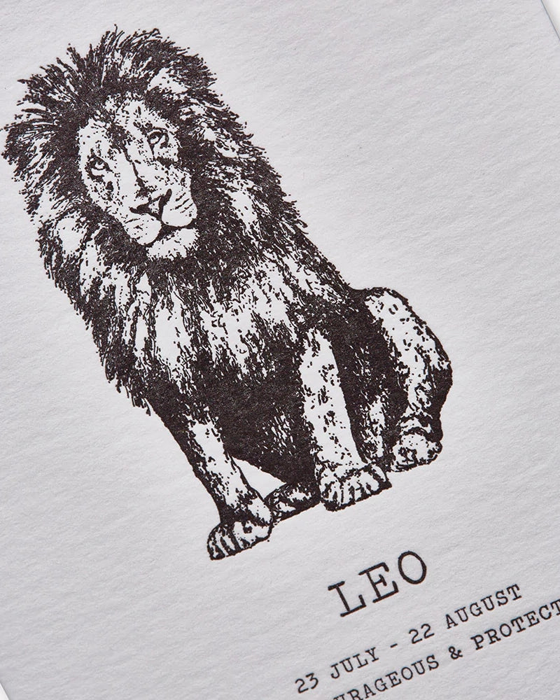 Zodiaque Moon | Leo Letterpress Greeting Card