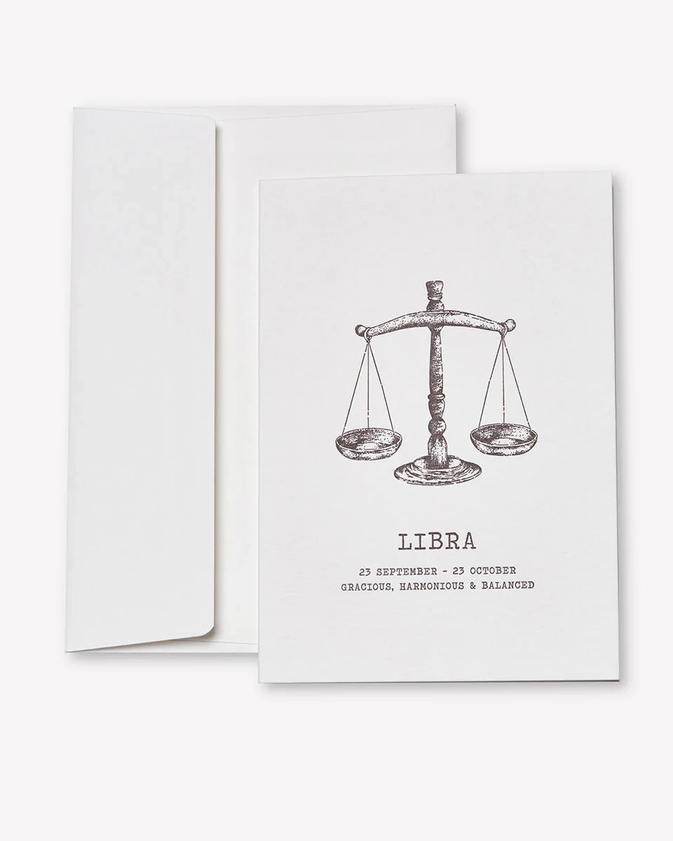 Zodiaque Moon | Libra Letterpress Greeting Card
