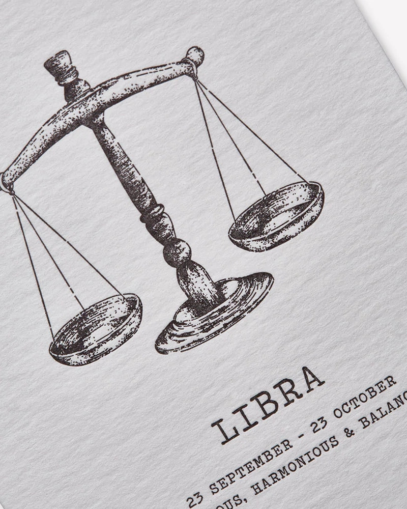 Zodiaque Moon | Libra Letterpress Greeting Card