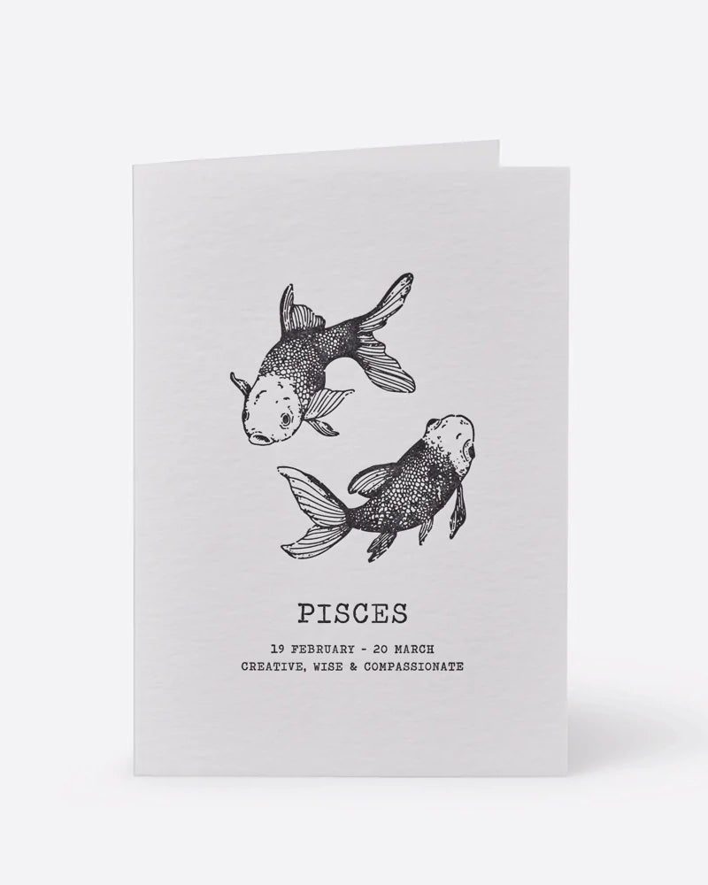 Zodiaque Moon | Pisces Letterpress Greeting Card