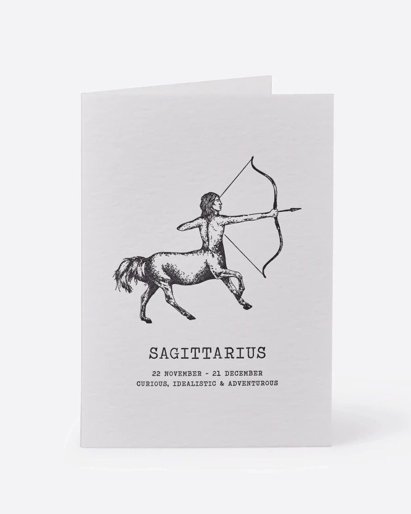 Zodiaque Moon | Sagittarius Letterpress Greeting Card