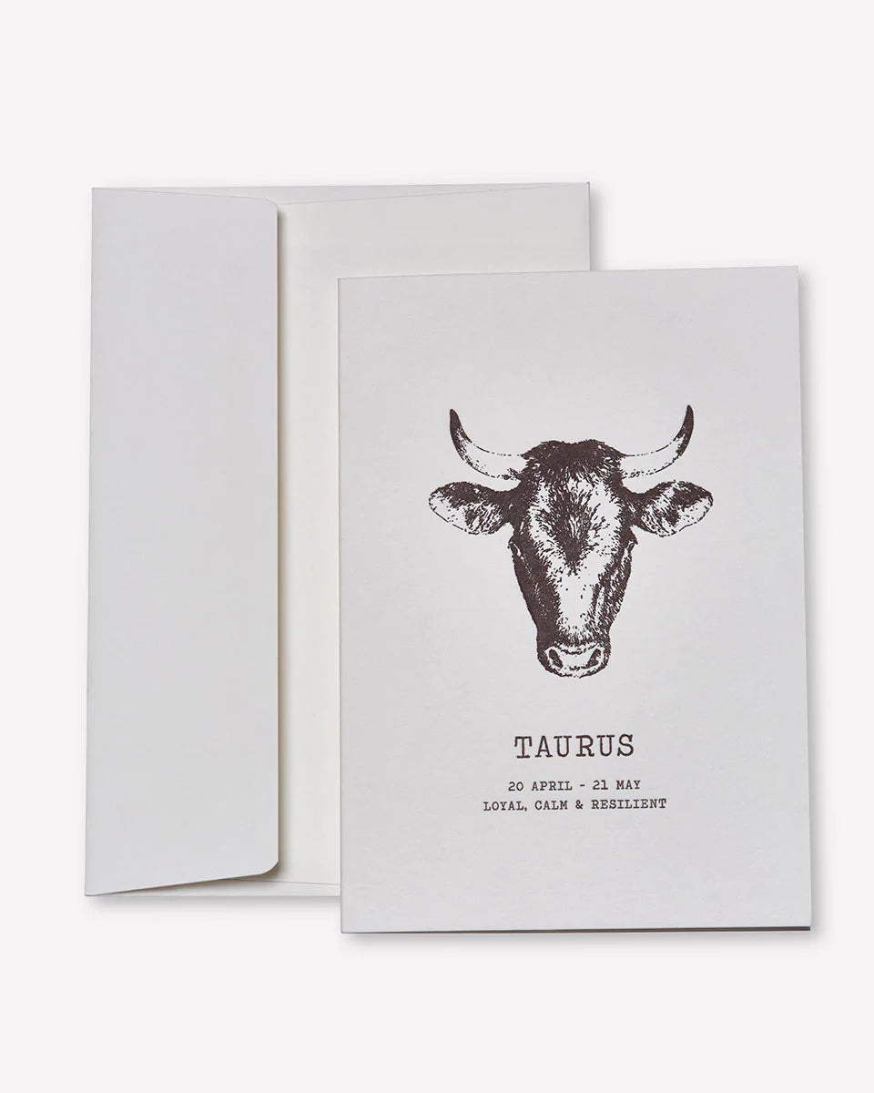 Zodiaque Moon | Taurus Letterpress Greeting Card