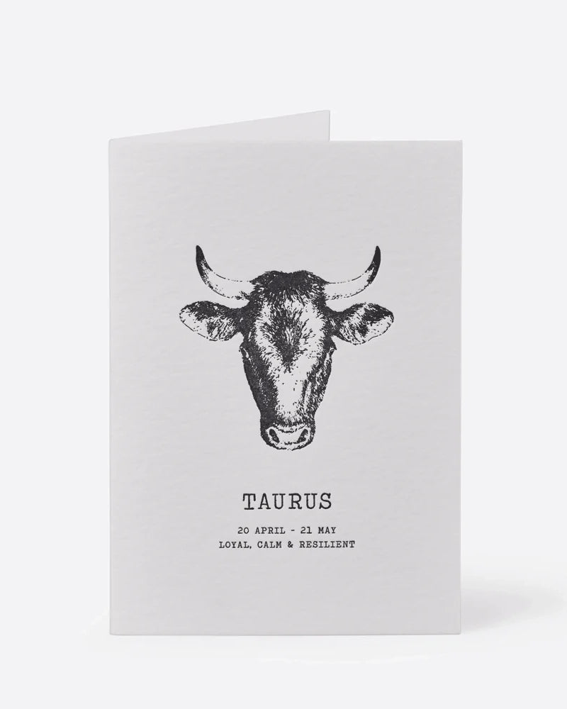 Zodiaque Moon | Taurus Letterpress Greeting Card