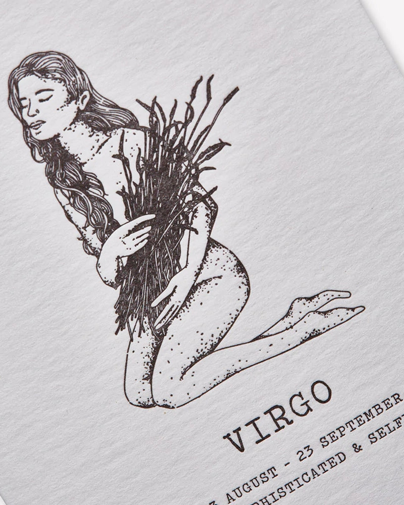 Zodiaque Moon | Virgo Letterpress Greeting Card