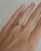 Jolie Millgrain Halo Ring | Parti Sapphire & Diamonds