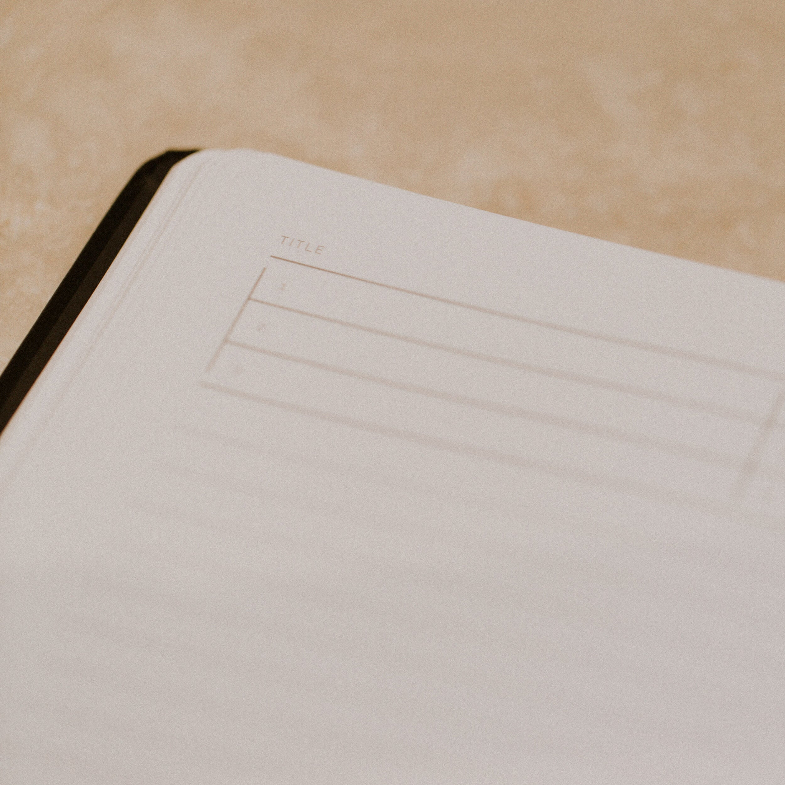 Top of a page in the black leather Notebook by Wellnoted