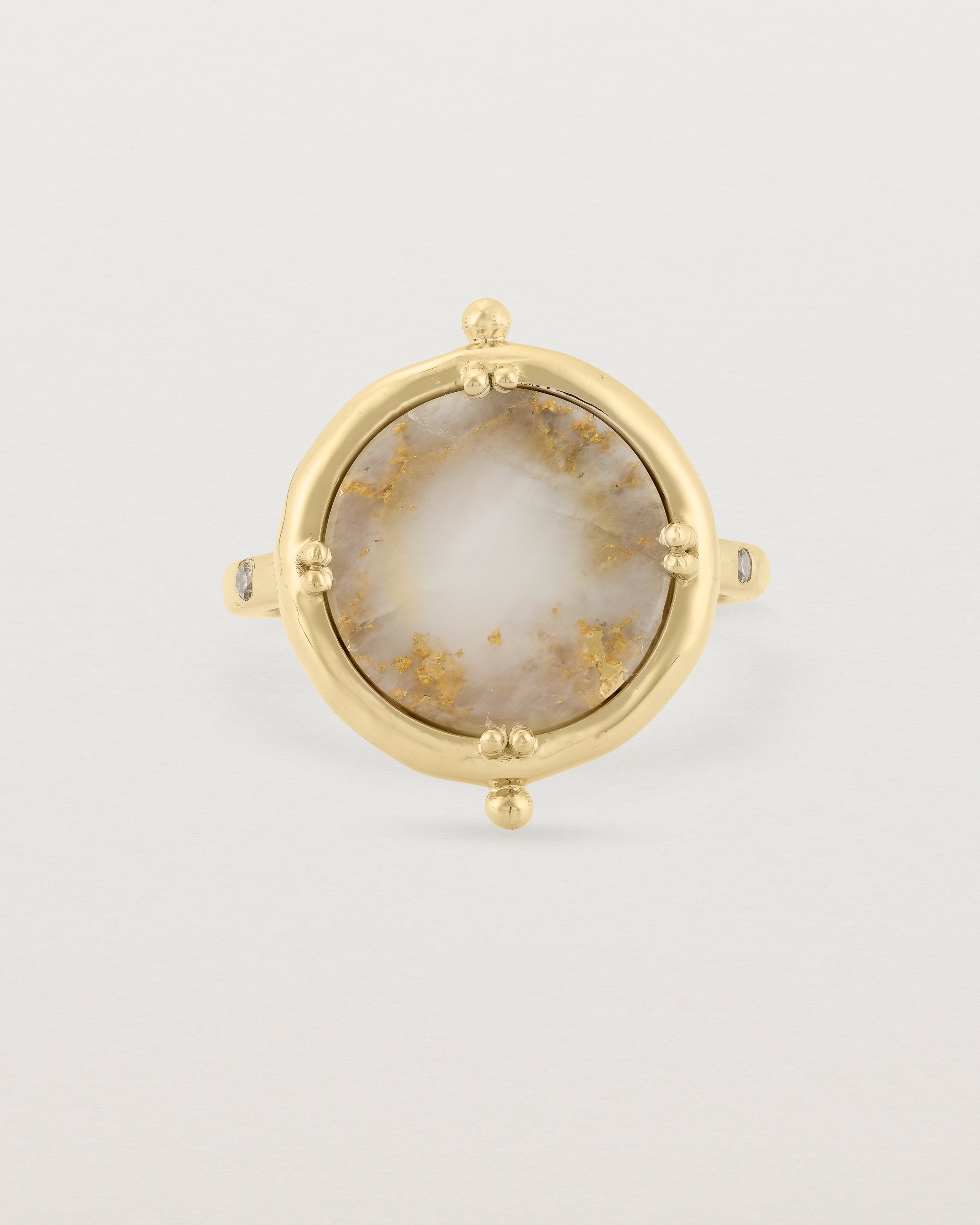 Front view of A Moment of Stillness | Gold in Quartz | Yellow Gold.