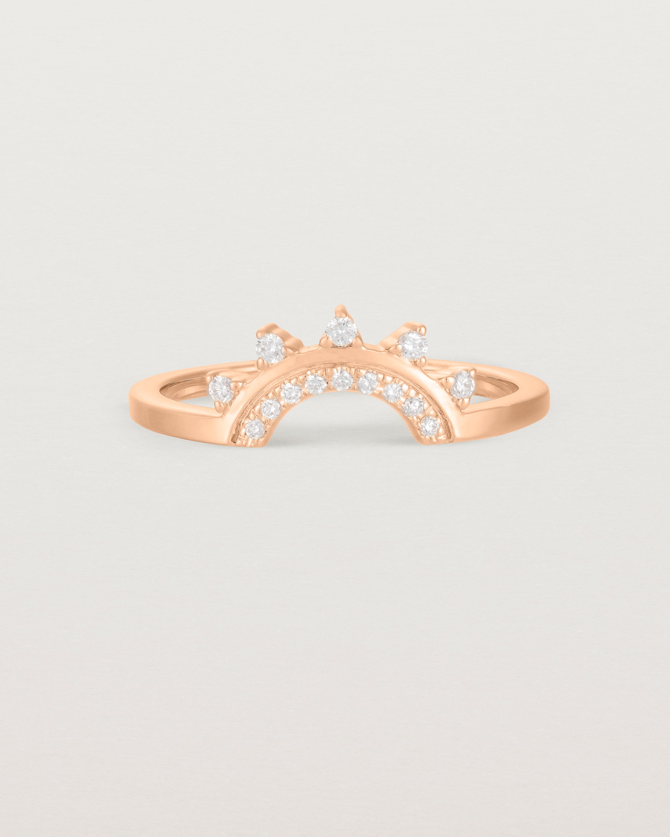 Front view of the Adeline Crown Ring | Fit Ⅰ | Rose Gold.