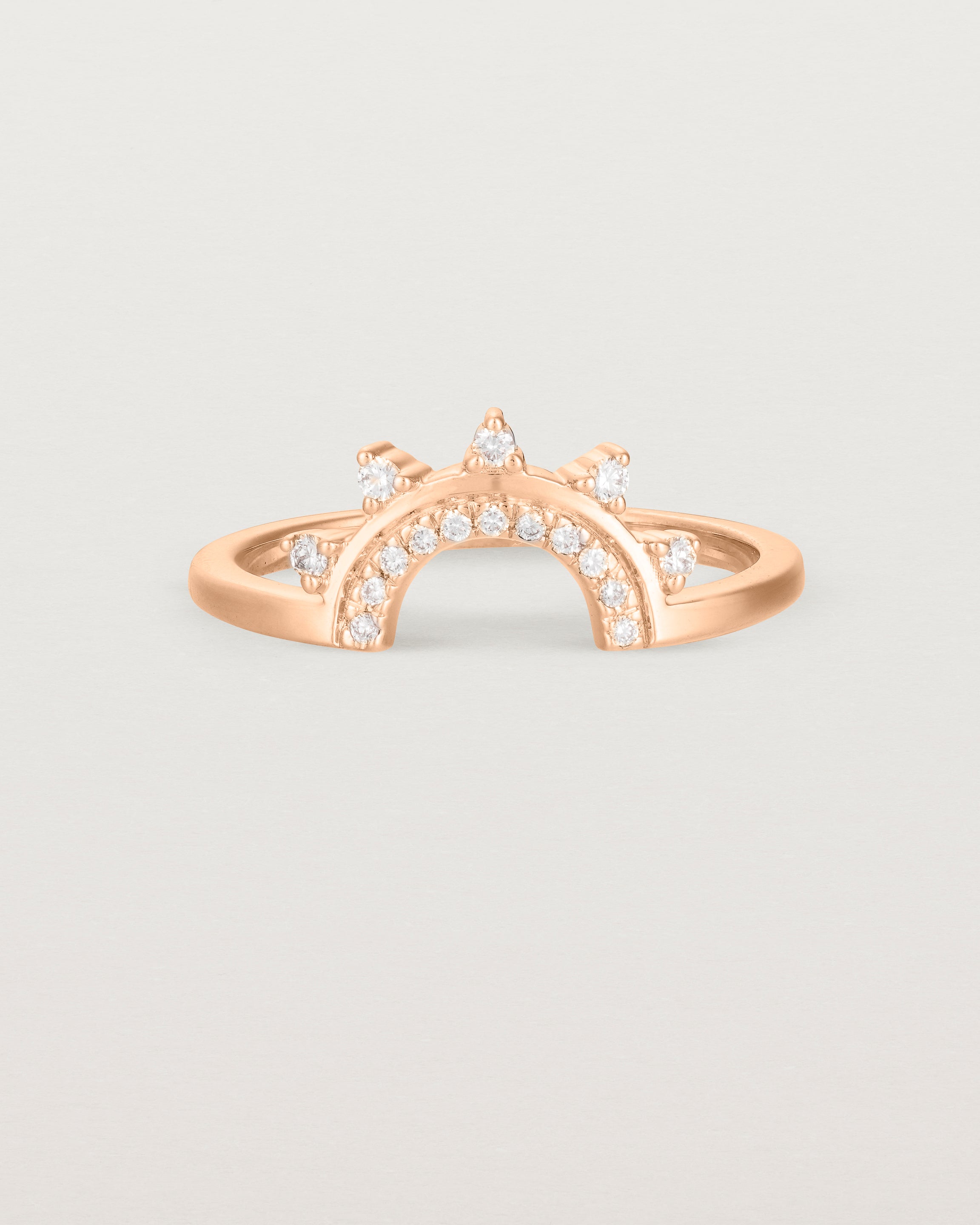 Front view of the Adeline Crown Ring | Fit Ⅱ | Rose Gold.