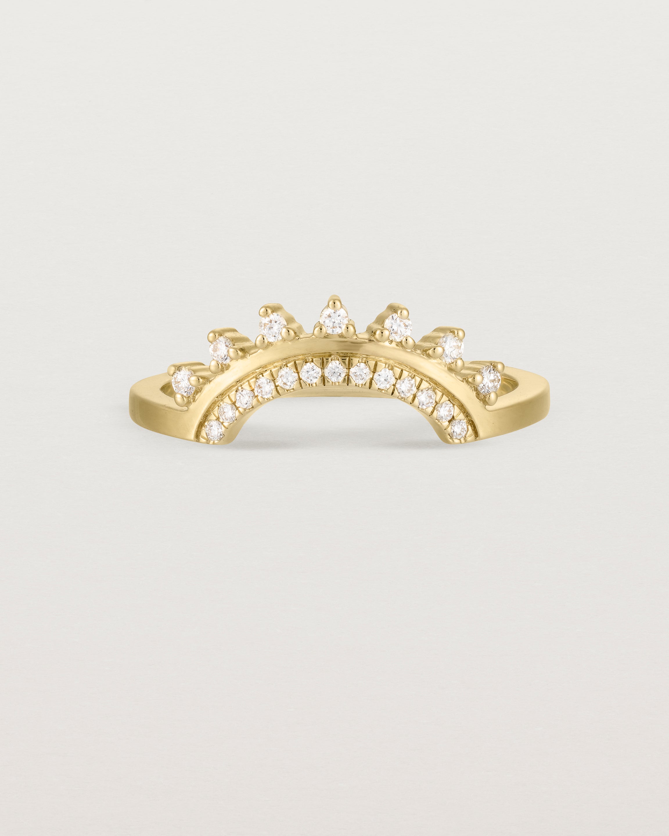 Front view of the Adeline Crown Ring | Fit Ⅲ | Yellow Gold.