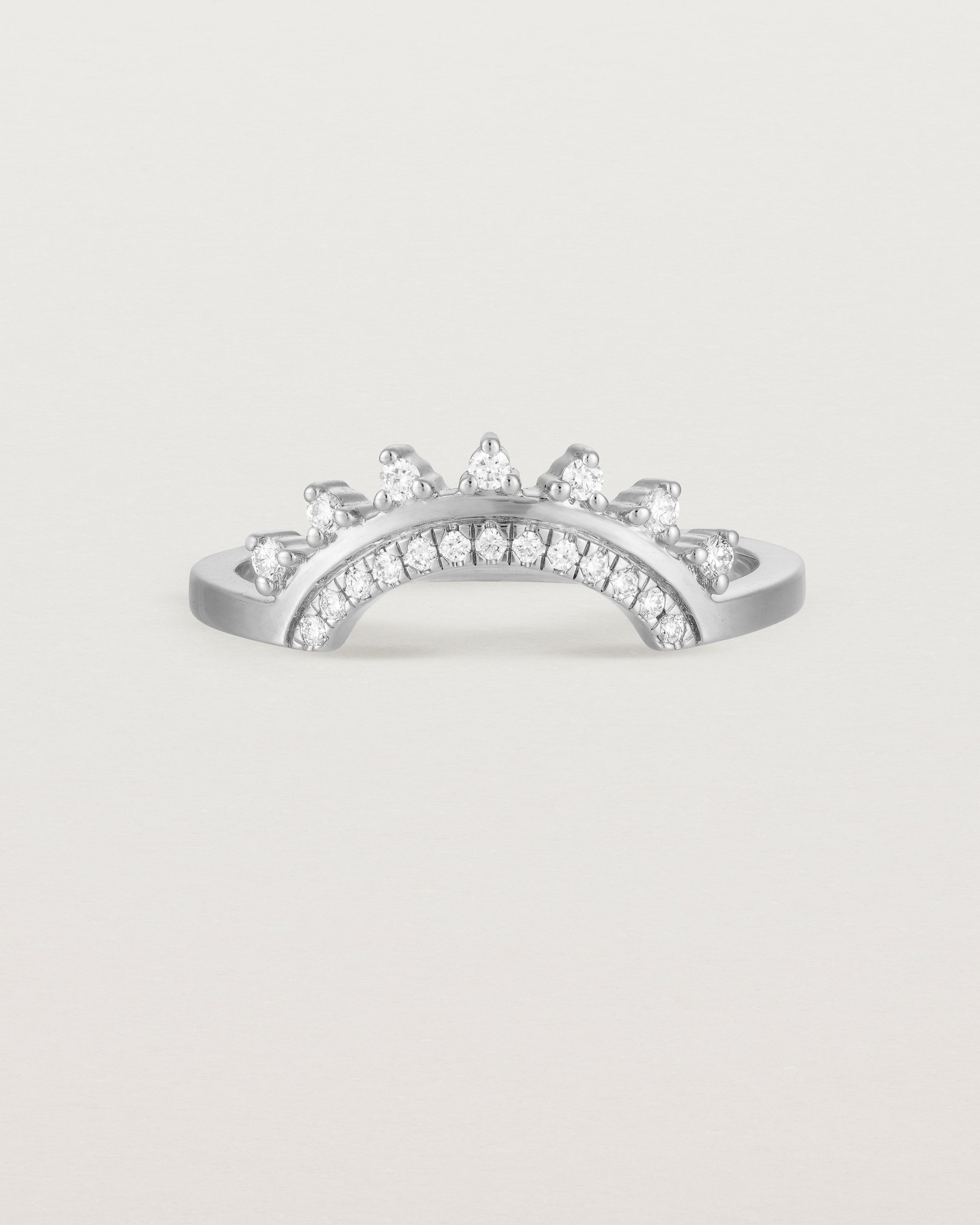 Front view of the Adeline Crown Ring | Fit Ⅲ | White Gold.