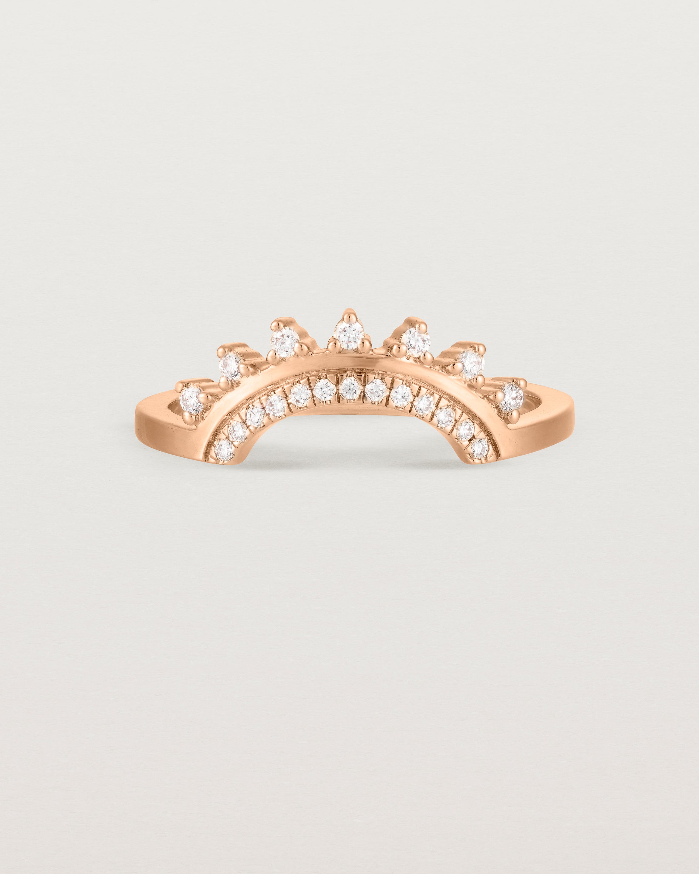 Front view of the Adeline Crown Ring | Fit Ⅲ | Rose Gold.