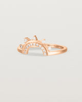 Angled view of the Adeline Crown Ring | Fit Ⅱ | Rose Gold.