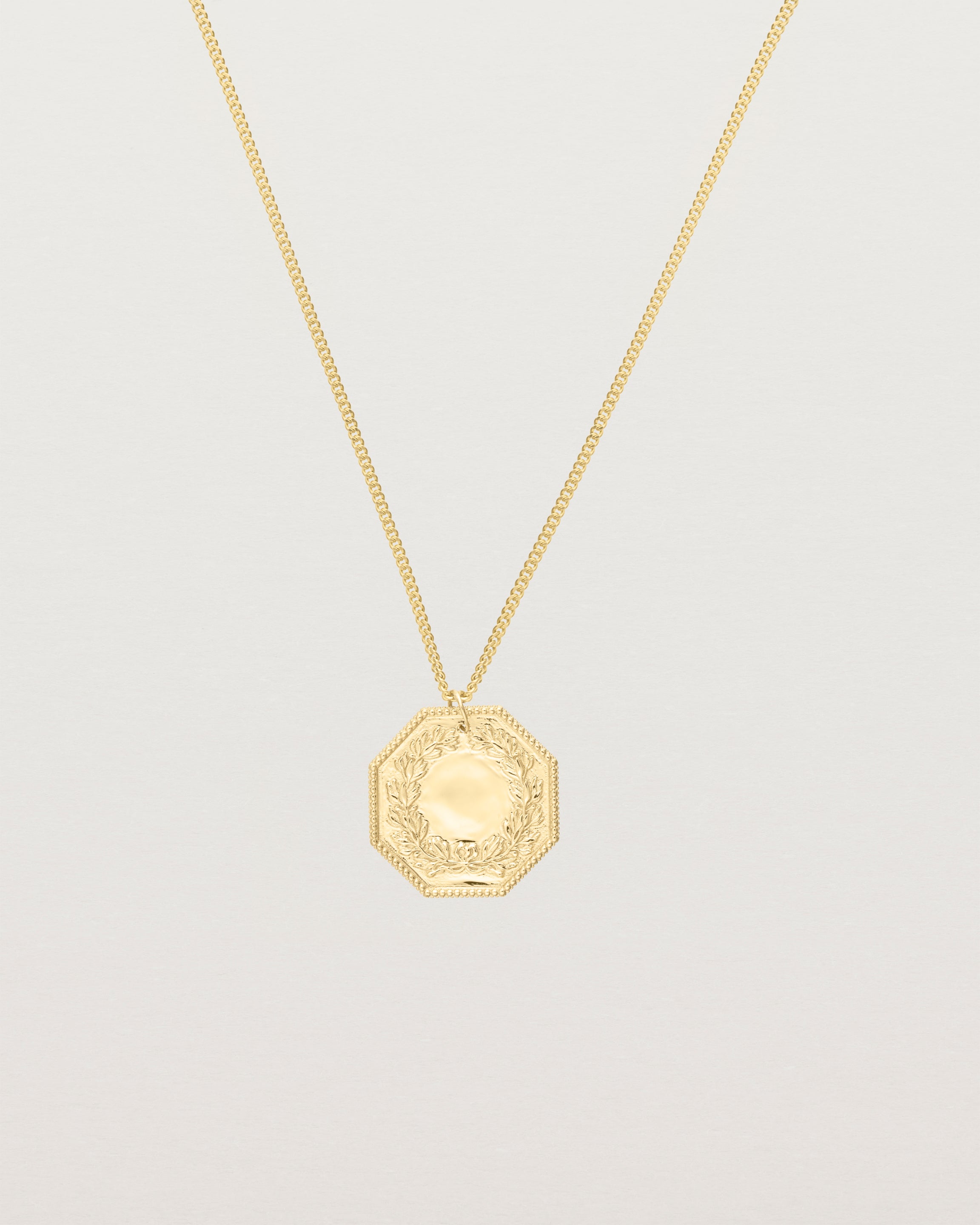 Back view of the Aeneid Necklace in yellow gold.