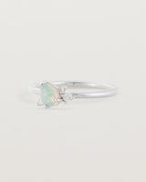 Angled view of the Aeni Cluster Ring | Opal | White Gold.