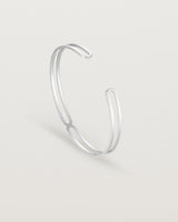 Standing view of the Ailing Cuff Bangle in Sterling Silver.