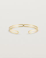 Front view of the Ailing Cuff Bangle in Yellow Gold.