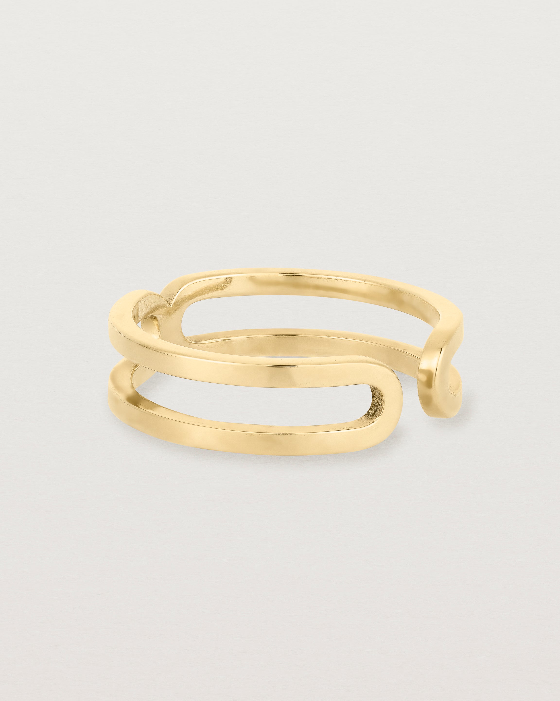 yellow gold double band cuff ring