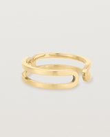 yellow gold double band cuff ring