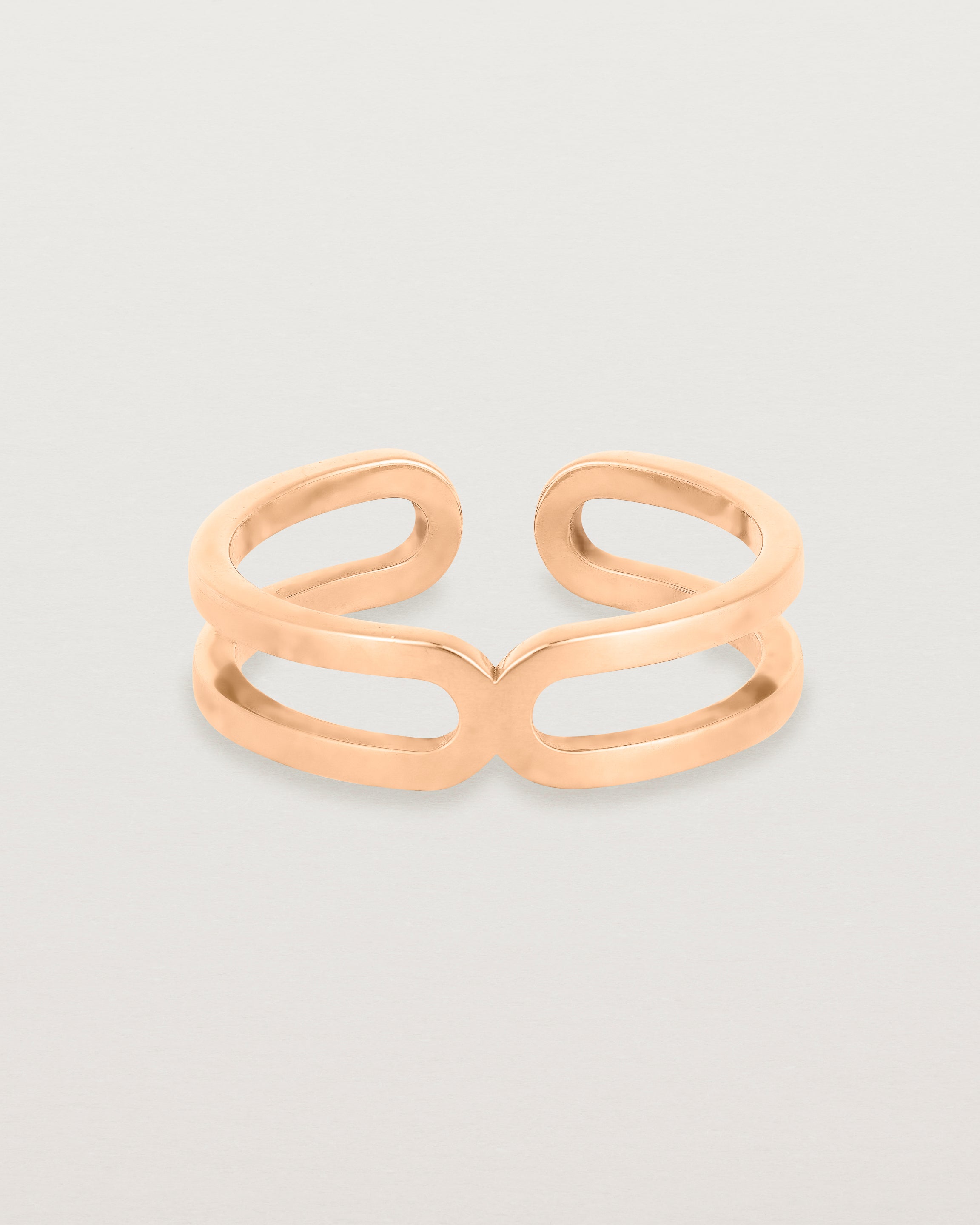 rose gold double band cuff ring