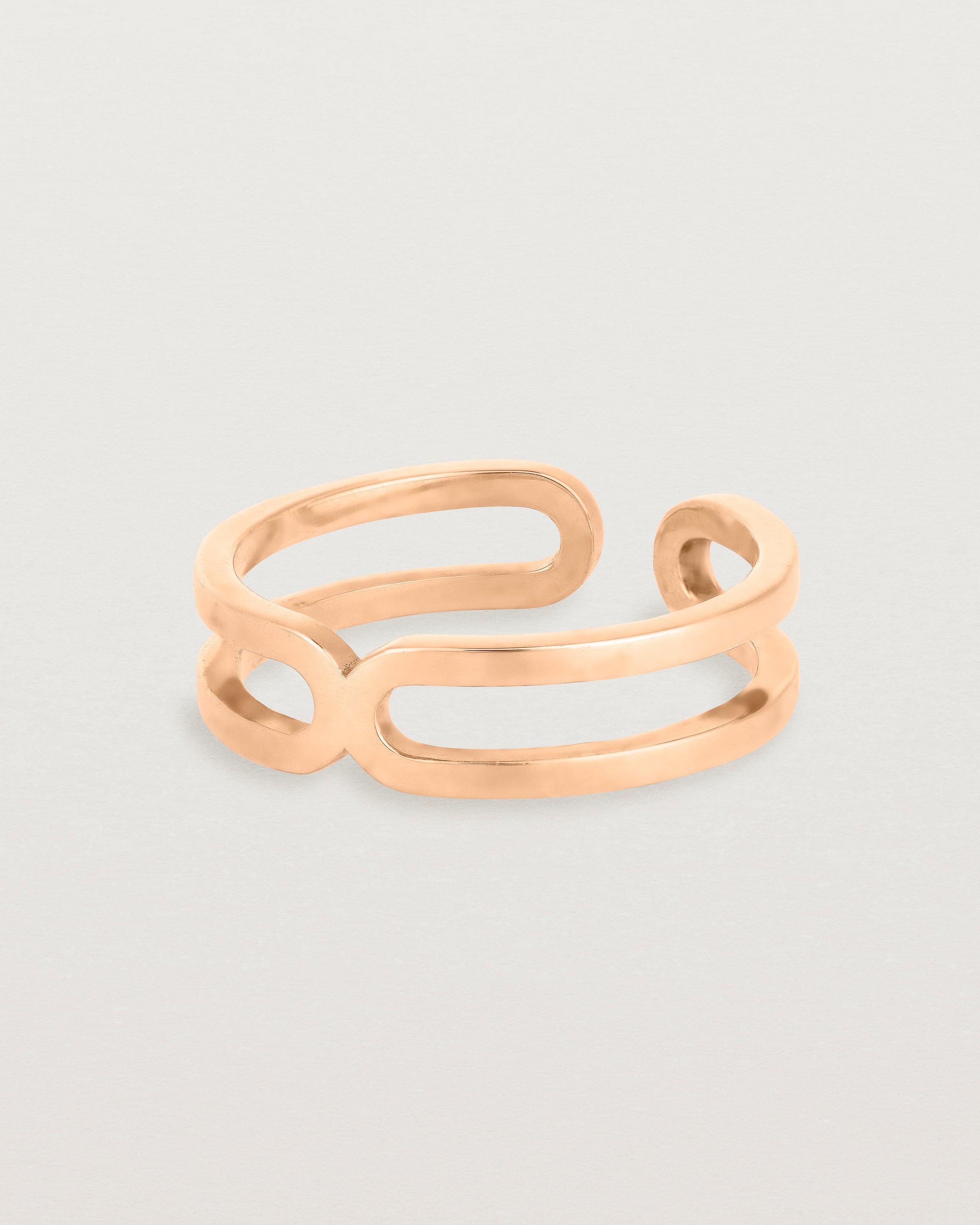 rose gold double band cuff ring