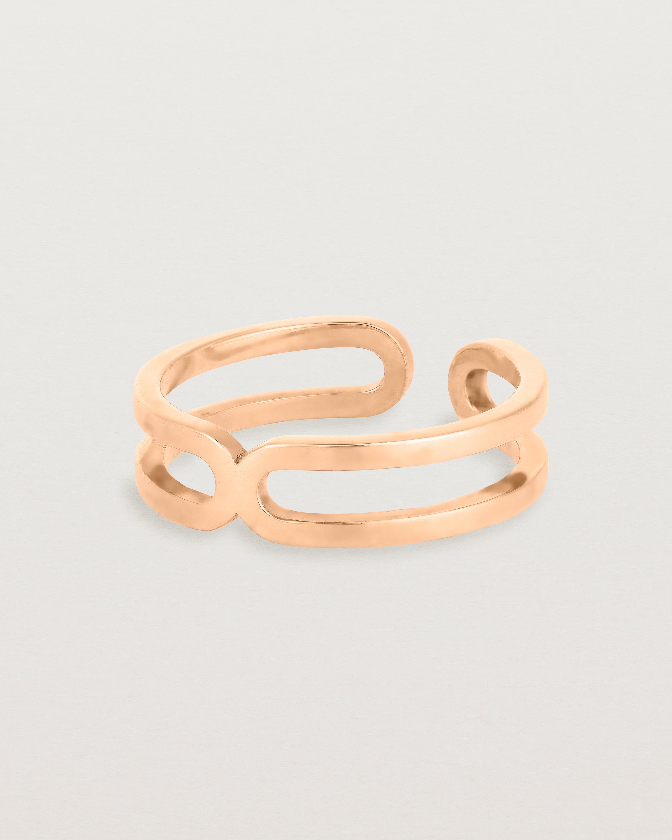 rose gold double band cuff ring
