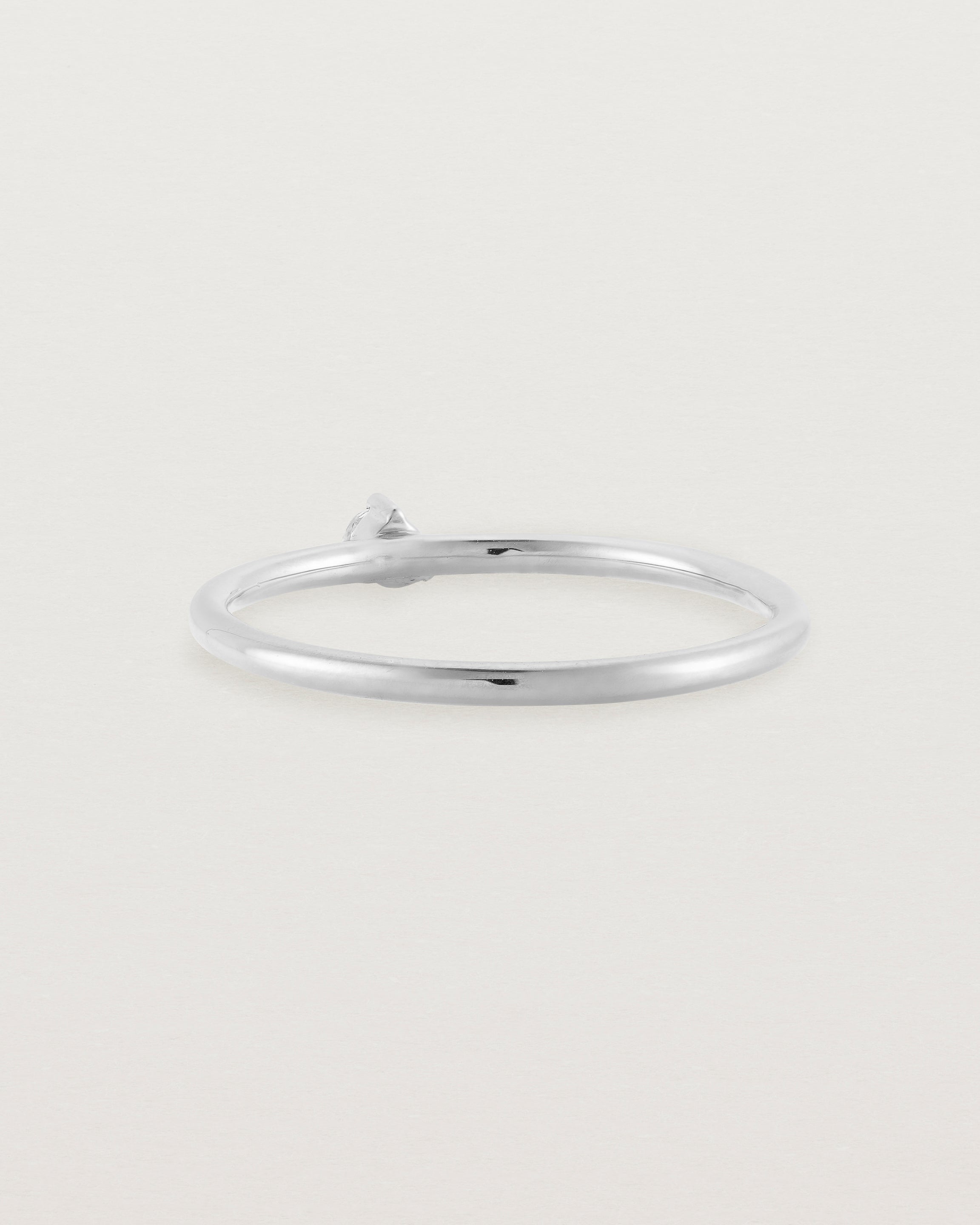 Single solitaire white diamond ring in white gold