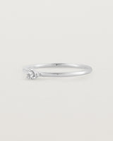 Single solitaire white diamond ring in white gold