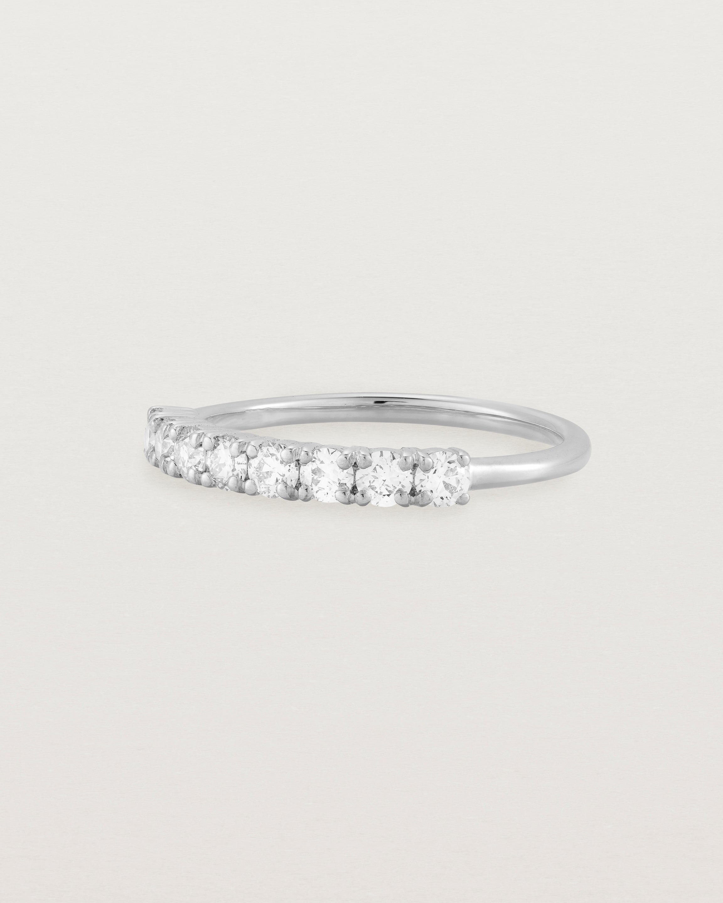 White Gold Diamond ring featuring seven white diamonds