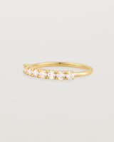 yellow Gold Diamond ring featuring seven white diamonds