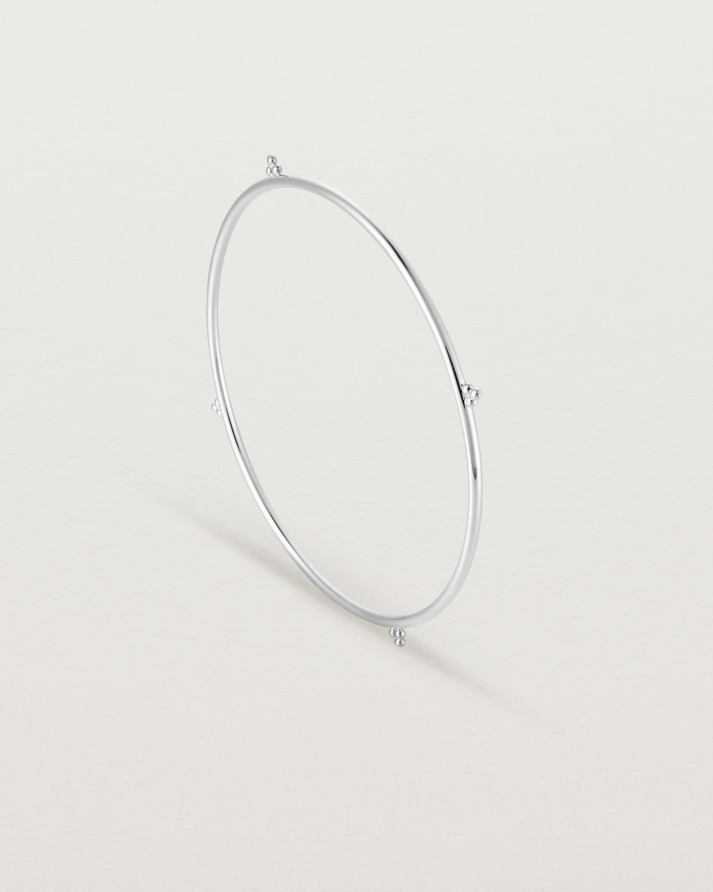 Standing view of the Alya Bangle in Sterling Silver.